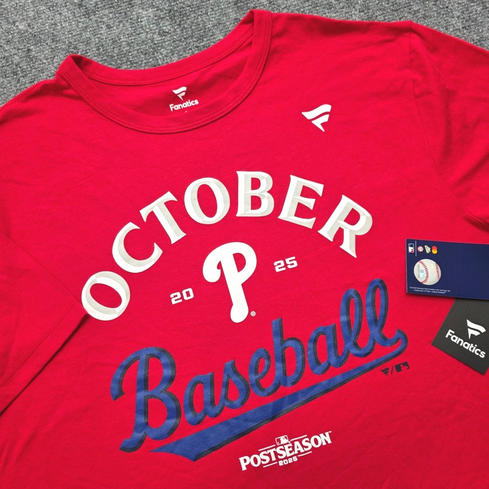 Fanatics Philadelphia Phillies October Baseball 2023 Postseason Red T-Shirt L